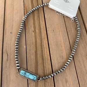 Silver Navajo pearl choker